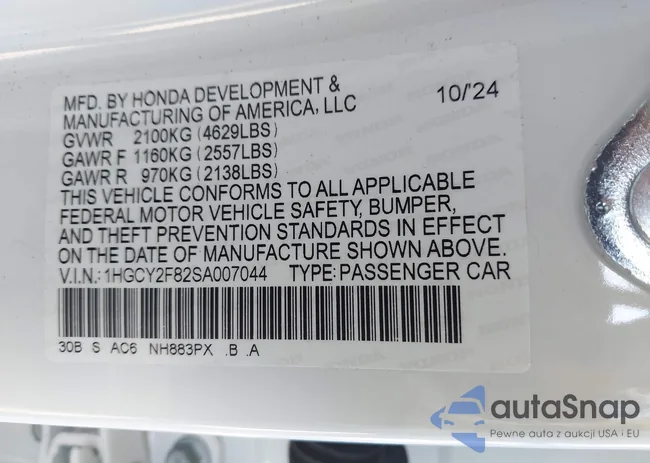 1HGCY2F82SA007044: 43932496