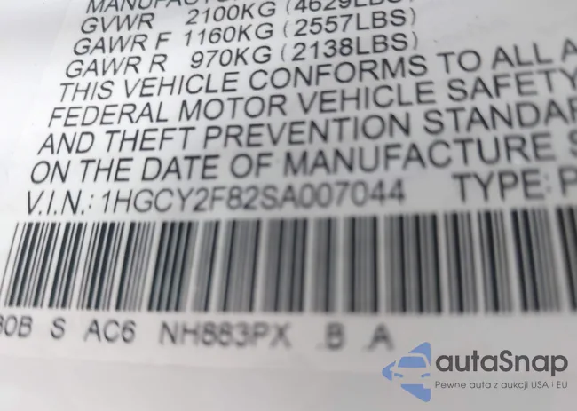 1HGCY2F82SA007044: 43932496