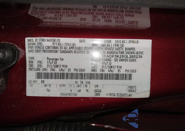 1FADP3K25GL285239: 43933795