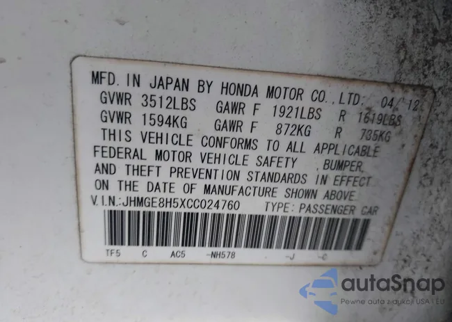 JHMGE8H5XCC024760: 43933895