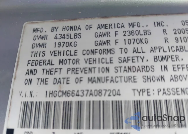 1HGCM66437A087204: 43934192