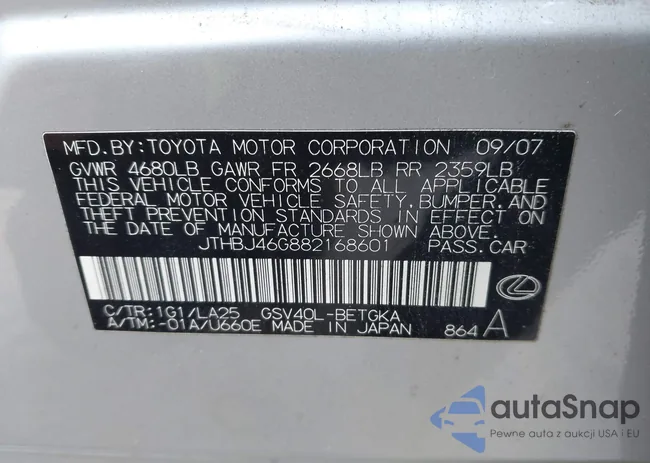 JTHBJ46G882168601: 43934201