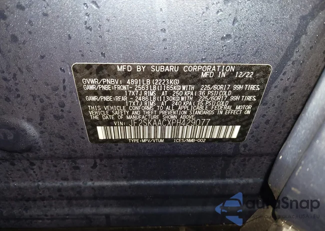 JF2SKAACXPH429077: 43934277