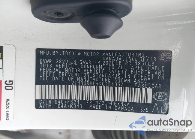 2T1BURHE4KC154057: 43933647