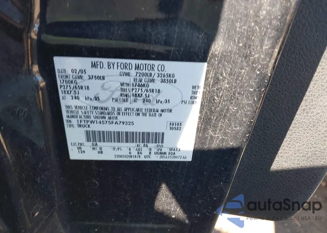 1FTPW14575FA79325: 43933681