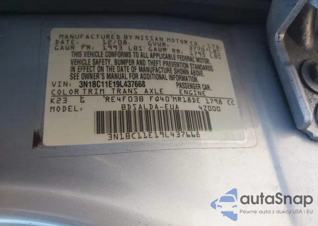 3N1BC11E19L437668: 43933693