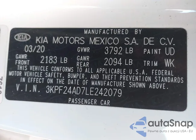 3KPF24AD7LE242079: 43934845