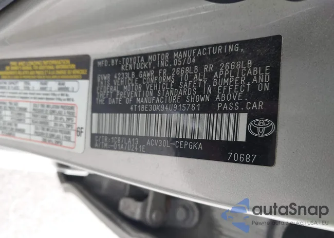 4T1BE30K94U915761: 43934852