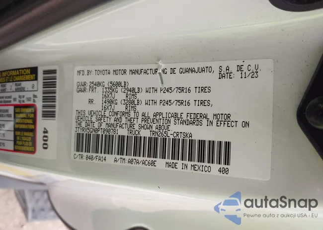 3TYRX5GN0PT090781: 43934932