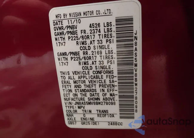 JN8AS5MV8BW278098: 43934967