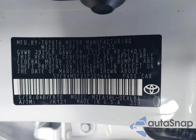 5YFB4MDEXSP305444: 43934976