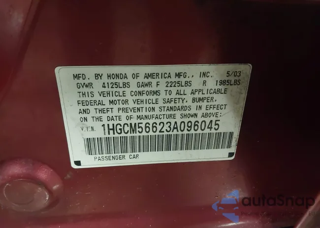 1HGCM56623A096045: 43935095