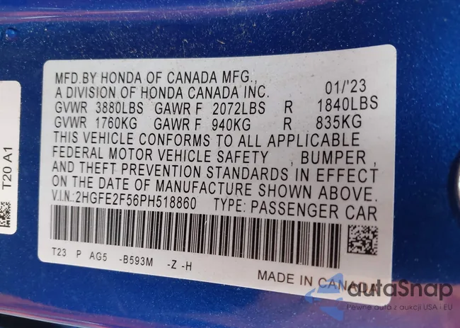 2HGFE2F56PH518860: 43935135