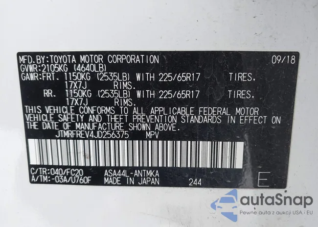 JTMRFREV4JD256375: 43935300