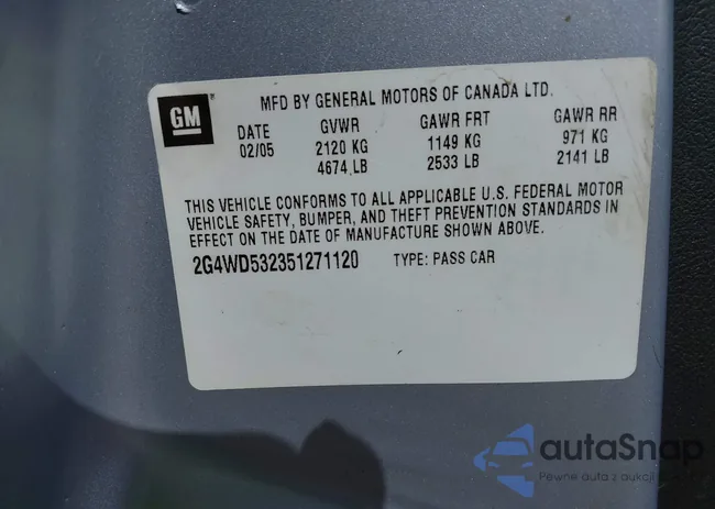 2G4WD532351271120: 43935339