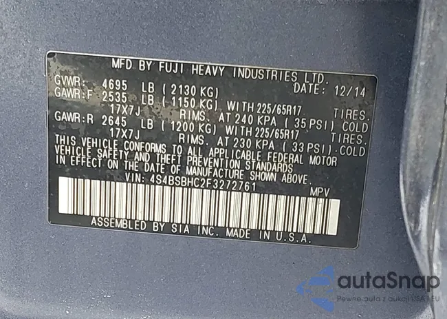 4S4BSBHC2F3272761: 43934386