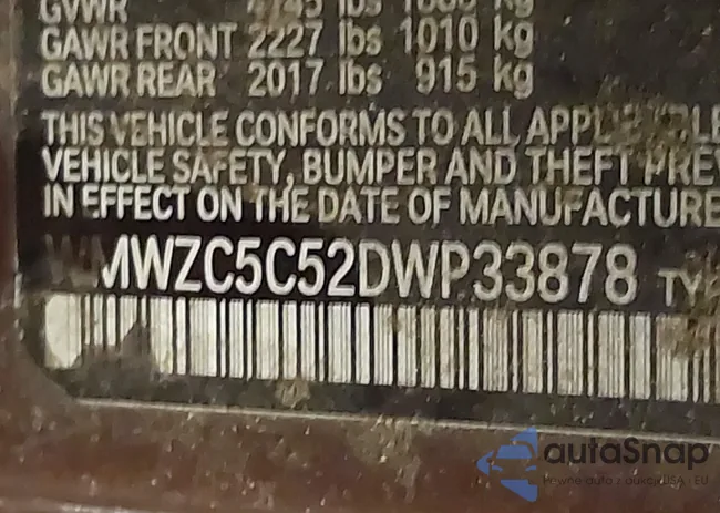 WMWZC5C52DWP33878: 43934411