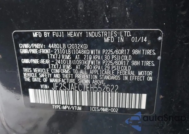JF2SJAEC7EH552622: 43934450