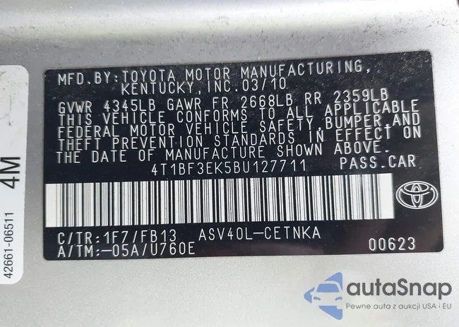 4T1BF3EK5BU127711: 43934477