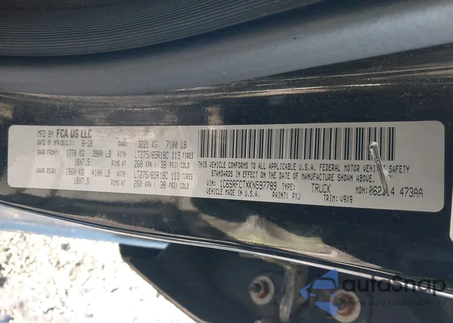 1C6SRFCTXKN597789: 43934518