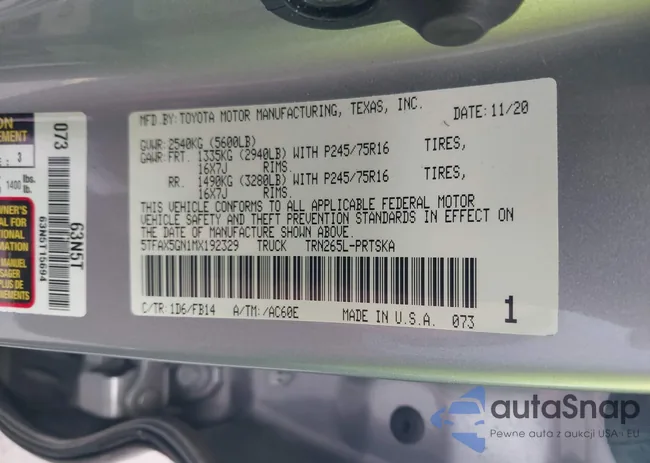 5TFAX5GN1MX192329: 43934588