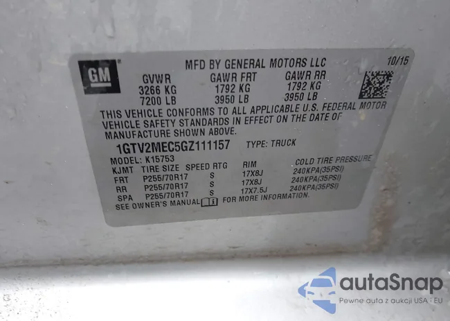 1GTV2MEC5GZ111157: 43935804