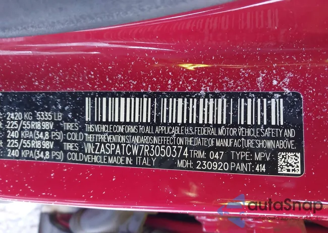 ZASPATCW7R3050374: 43935812