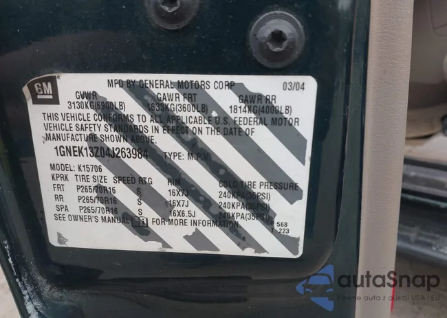 1GNEK13Z04J263984: 43935956