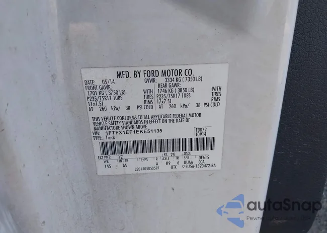 1FTFX1EF1EKE51135: 43935986