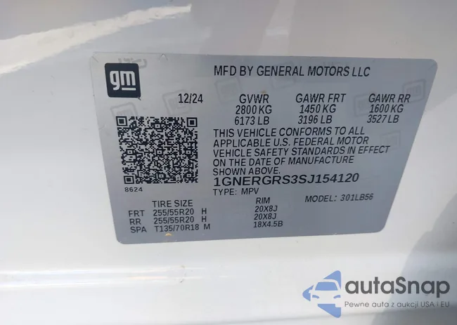 1GNERGRS3SJ154120: 43936005