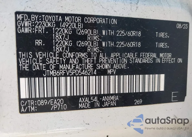 JTMB6RFV5PD546214: 43936010