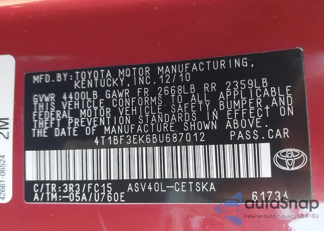 4T1BF1FK7HU795456: 43936047