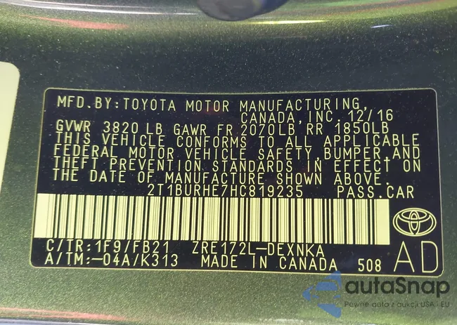 2T1BURHE7HC819235: 43936178