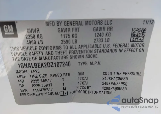 1GNALBEK2DZ107240: 43936186