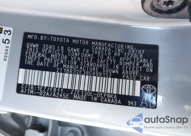 2T1BR32E38C898152: 43936282