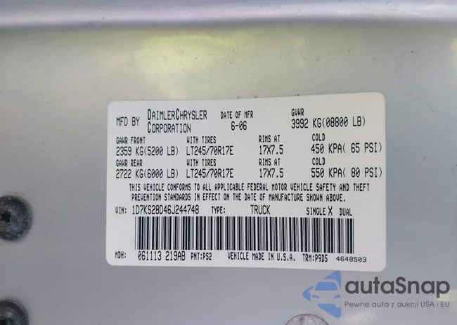 1D7KS28D46J244748: 43936368