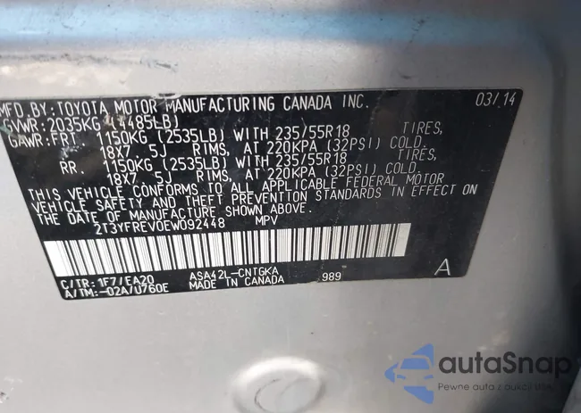 2T3YFREV0EW092448: 43935489