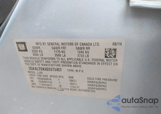 2GKALTEK8E6373457: 43935627