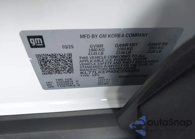 KL77LKEP4SC258205: 43935651