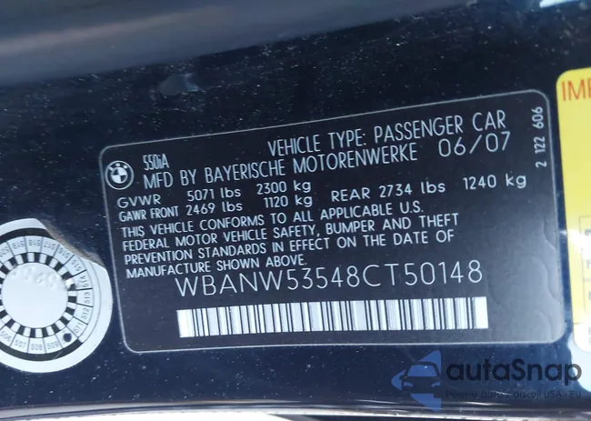 WBANW53548CT50148: 43936770