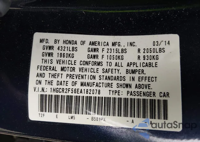 1HGCR2F56EA182078: 43937162