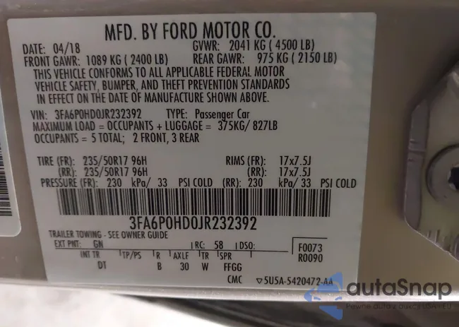 3FA6P0HD0JR232392: 43937177