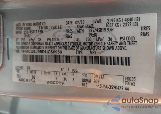 1FMCU9J96DUC66958: 43937327