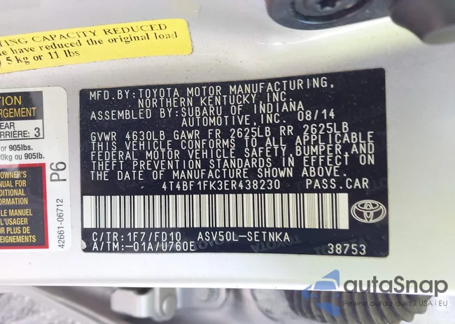 4T4BF1FK3ER438230: 43936379