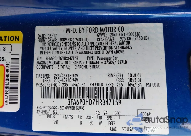 3FA6P0HD7HR347159: 43936432