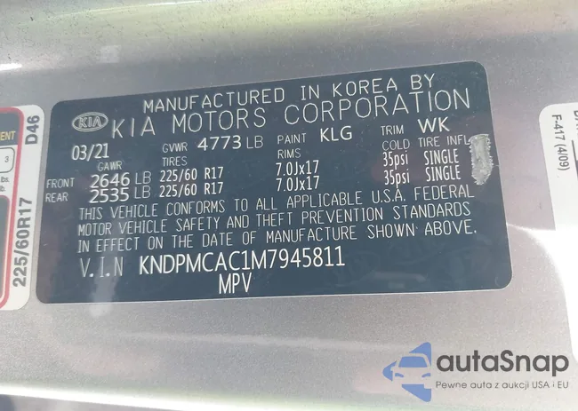 KNDPMCAC1M7945811: 43936528