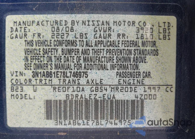 3N1AB61E78L746975: 43936653