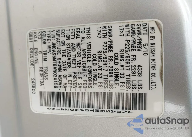 JN8AS5MT8AW024159: 43936742