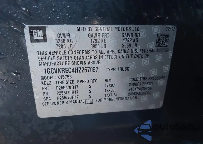 1GCVKREC4HZ267057: 43937923