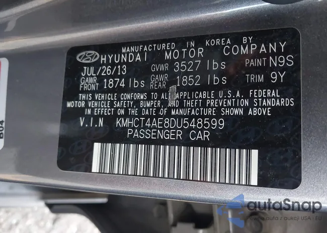 KMHCT4AE8DU548599: 43937982